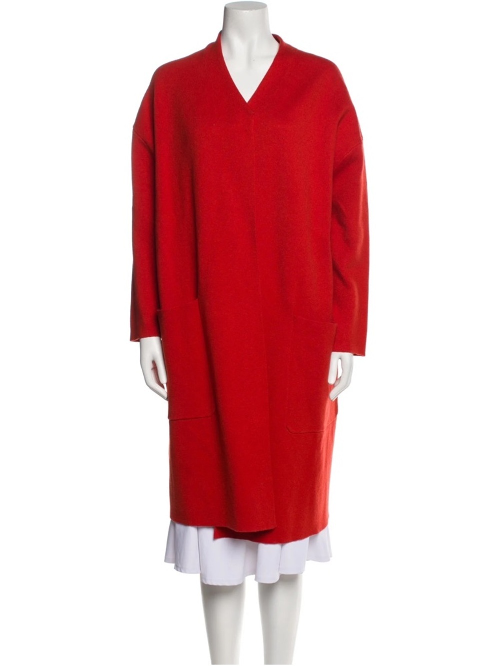 MAJE V-Neck Red Orange Coat Size One Size fits all
